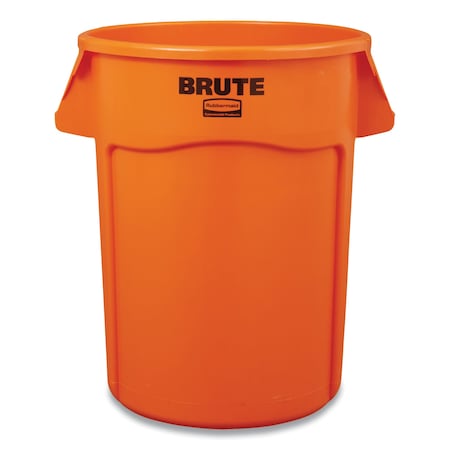 Rubbermaid Commercial Brute Round Containers, 32 gal, Orange 2119308